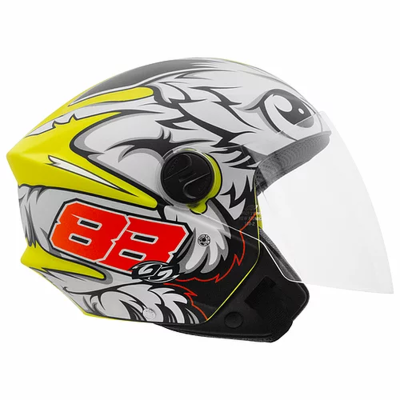 CAPACETE NEW LIBERTY THREE GP 88 BRILHANTE TAM 56 AMARELO